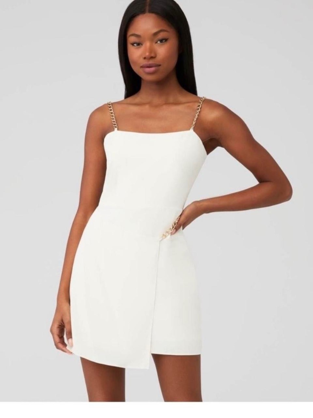 Amanda Uprichard Stilla Mini Dress with Chain Straps in Pink, Black or  Cream.